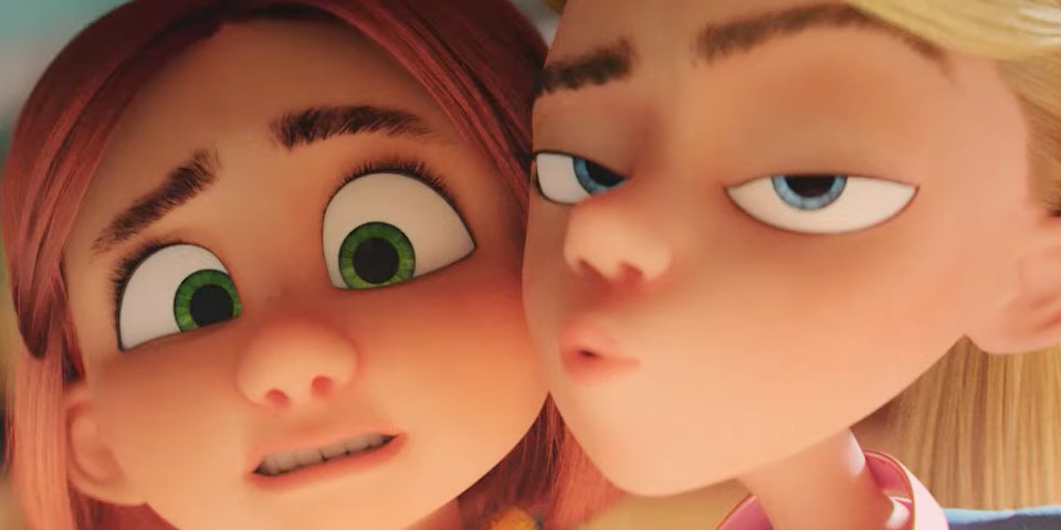 To animeret piger kigger ligeud