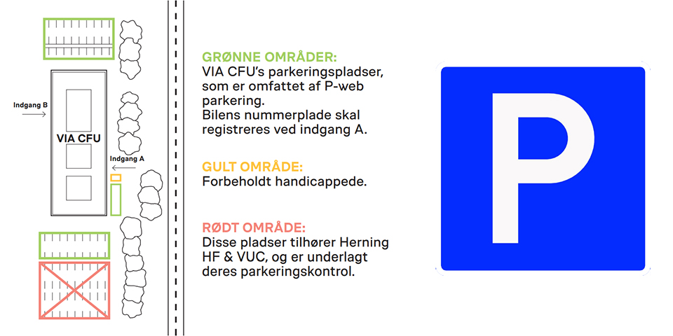 Læs om parkeringsreglerne på CFU - og undgå at få en bøde...